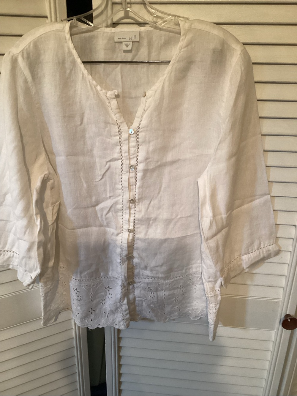 J. Jill women’s white tunic blouse size medium - Picture 2 of 4